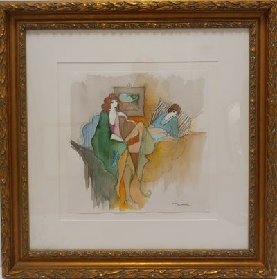Two Ladies In Repose - Tarkay Frame Contemporary Fine Art