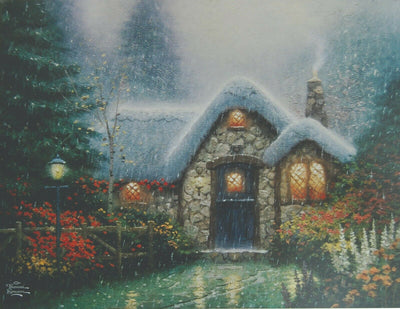 Woodsman's Thatch By Thomas Kinkade - 2011 Signed In Plate Offset Lithograph