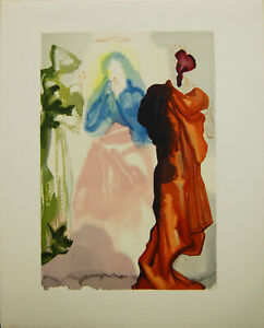 Divine Comedy:Saint Bernard's Prayer 1960 Original Woodblock Print
