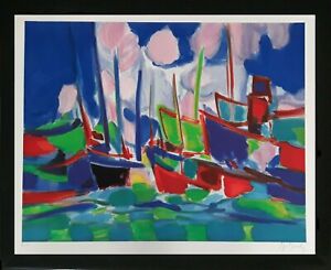 La Marina by MARCEL MOULY Contemporary Abstract Framed Fine Art