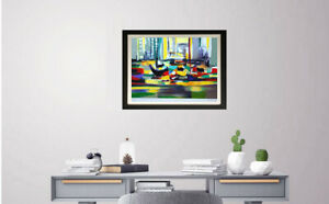 MARCEL MOULY "Sampans a Hong Kong" 1991 Hand Signed Lithograph