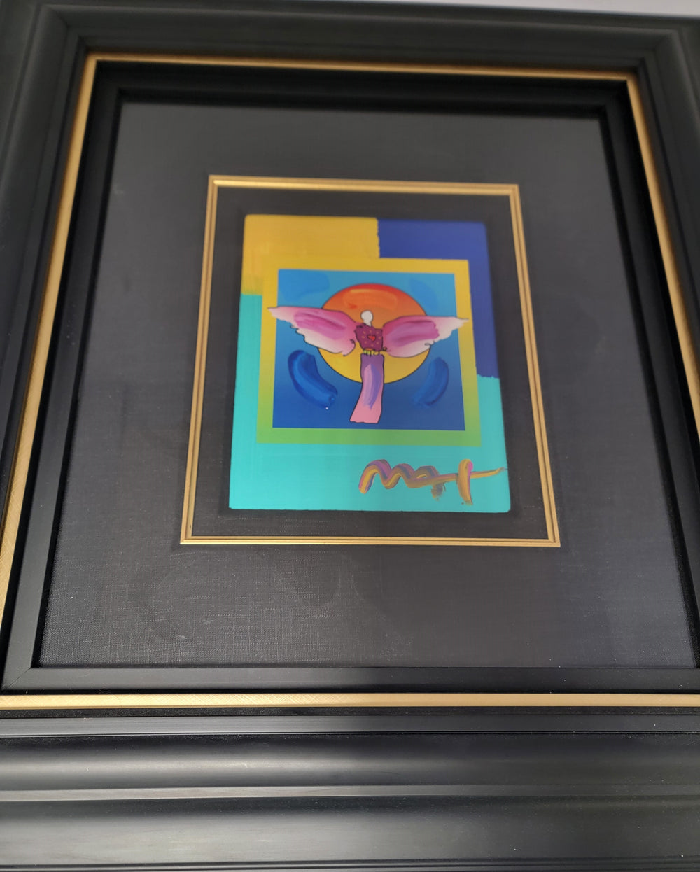 現代アート巨匠　PETER MAX 300枚限定サイン入りart 4枚セット PETER MAX Angel with Heart Unique Original Painting Hand