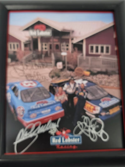 Red Lobster Photo Card Signed by Richard Petty, Kyle Petty, John Andretti