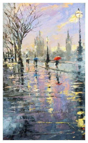 Evening Mist by Elena Bond UNFRAMED Mixed Media