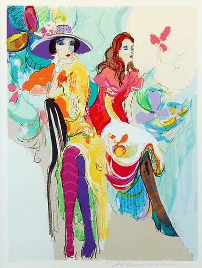 LES COQUETTES I" 1995 Signed Serigraph with Certificate of Authenticity by Isaac Maimon
