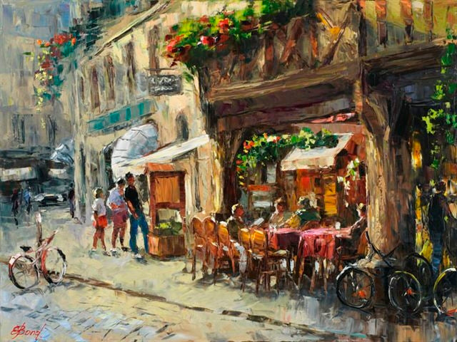The Café at Cote du Nord by Elena Bond UNFRAMED Giclee