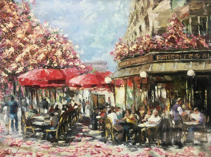 Mid Day in Paris by Elena Bond UNFRAMED Mixed Media