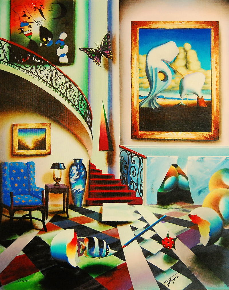 Surrealist Stairway Ferjo - Giclee On Canvas LTD Edition UNFRAMED