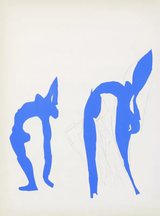 Les Acrobates by Henri Matisse Framed Original Art Blue Figures 1952