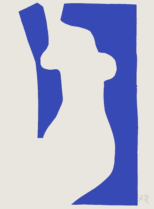 Nu Bleu V by Henri Matisse Original Framed Abstract Art 1952 Signed in Plate