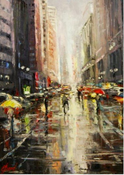 Streets of New York - 2016 - Elena Bond - Framed Decorative Art Work