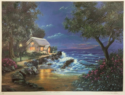 Lighthouse Cottage By Andrew Warden Original Framed Print Hand Signed Edition