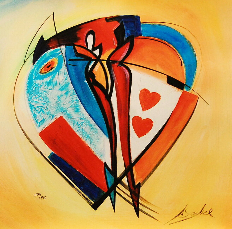 American Hearts ll by Alfred "Alex" Gockel (Fine Art on Canvas Abstract)