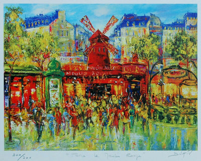 Paris Le Moulin Rouge by Duaiv Original Framed Contemporary Parisian Art Signed