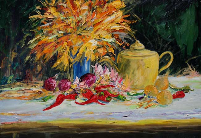 Table with Flowers by William Vincent Kirkpatrick