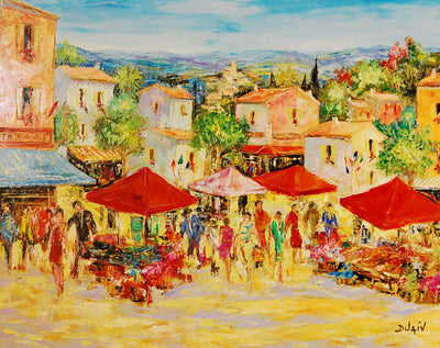 Le Beau Marche by Duaiv Original Oil on Canvas