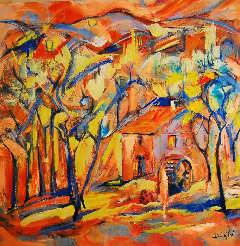Country House by Duavi UNFRAMED Oil on Canvas