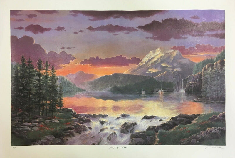 Majesty Lakes By Andrew Warden Original Framed Print Hand Signed Edition Of 24