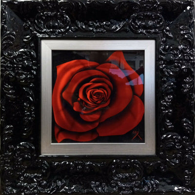 Cris X (Woloszak) - Mini Red Rose Framed Fine Art