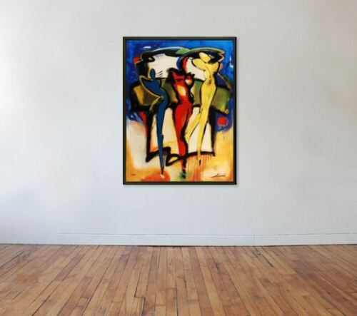 Colors in Motion by Alfred Gockel Framed Fine Art on Canvas Abstract Figure