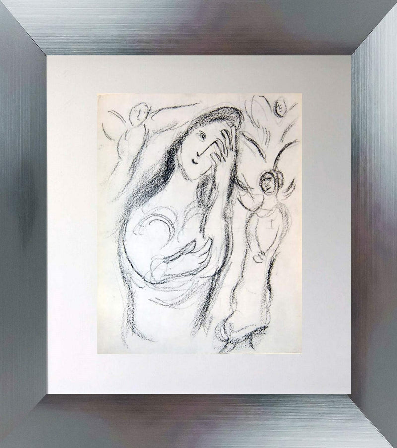 Sara And The Angels / The Woman of Lot by Marc Chagall Original Lithograph 1960