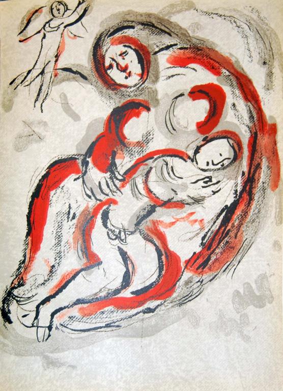 Agar in the Desert by Marc Chagall Original Color Lithograph