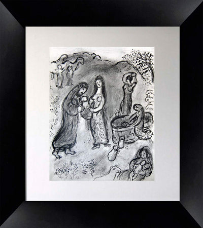 Rebecca Gives A Drink To The Servant Of Abraham by Marc Chagall Original Lithograph 1960