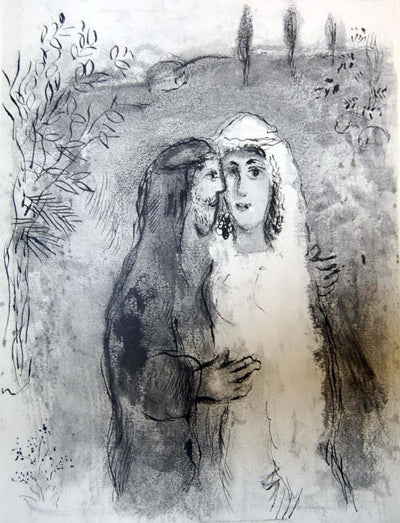 Rachel and Jacob / Rachel And Her Servant Bilha by Marc Chagall Original Lithograph 1960