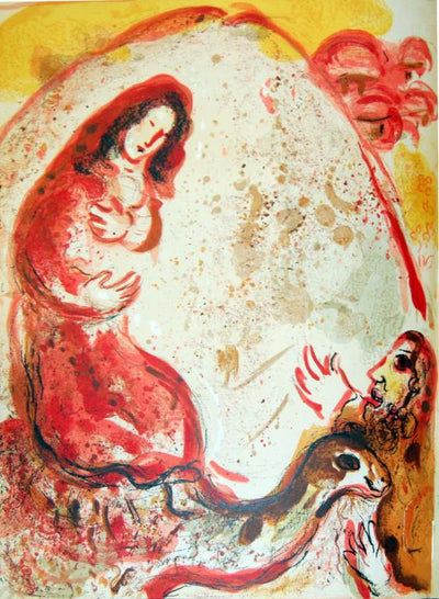 Rachel Has Stolen The Idols Of Her Father by Marc Chagall Original Color Lithograph