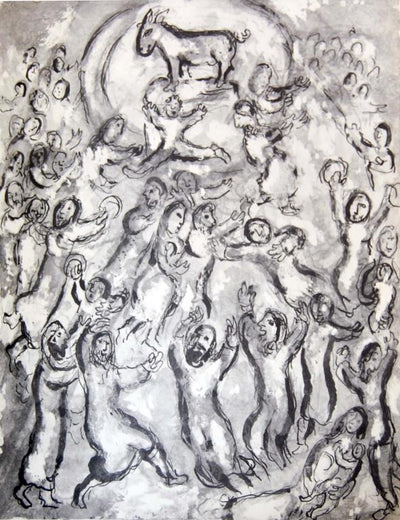 The Golden Calf / The Women's Offering For The Construct by Marc Chagall Original Lithograph 1960