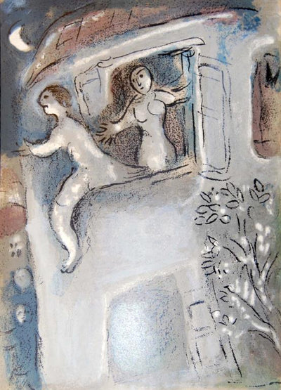 David Is Saved By Mical by Marc Chagall