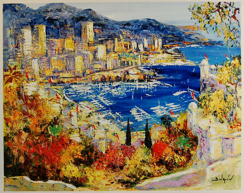 Monaco Vue De Palais By Duaiv - Fine Art Mixed Media On Canvas Contemporary