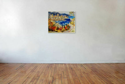 Monaco Vue De Palais By Duaiv - Fine Art Mixed Media On Canvas Contemporary