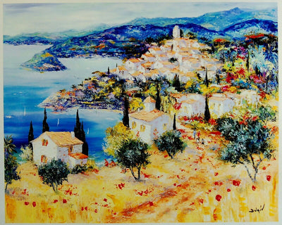 Dreaming Provence By Duaiv - Framed Fine Art Mixed Media On Canvas Contemporary
