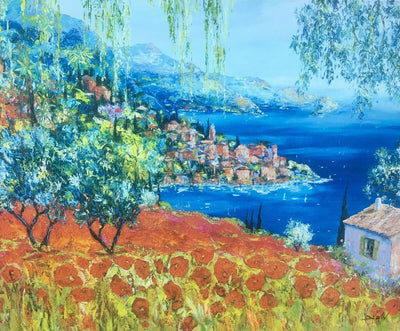 Poppies Dream By Duaiv - Framed Fine Art On Canvas Landscape Ocean Decorative