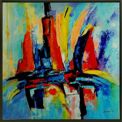 Splashes Abstract Sails By Duaiv - Framed Fine Art Canvas Original LTD ED Hand Signed