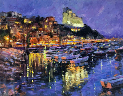 Lerici Liguria By Elena Bond - Fine Art On Canvas Painting 