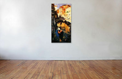 The Lone Gondolier by Elena Bond - Fine Art on Canvas, Venice Italy 