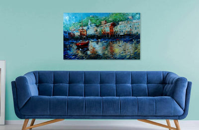 Portofino Marina By Elena Bond - Fine Art On Canvas Painting
