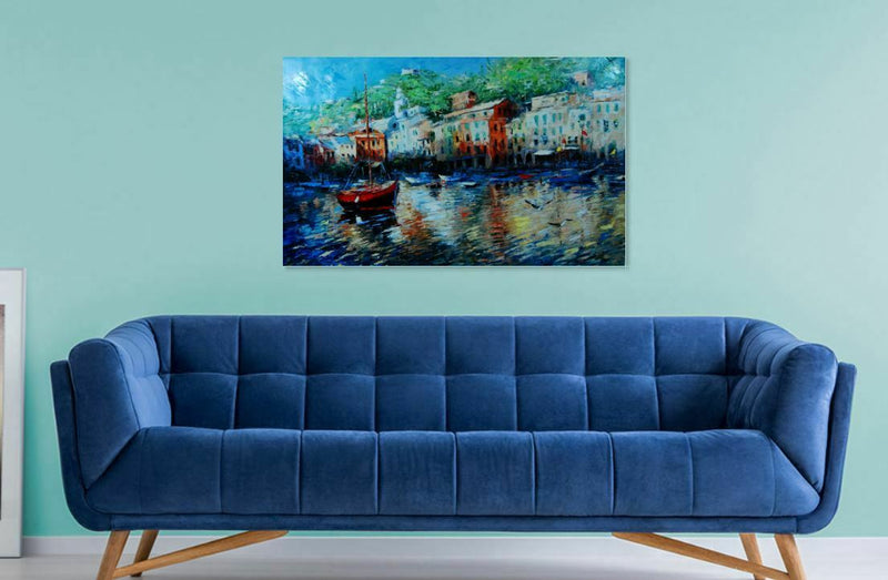 Portofino Marina By Elena Bond - Fine Art On Canvas Painting