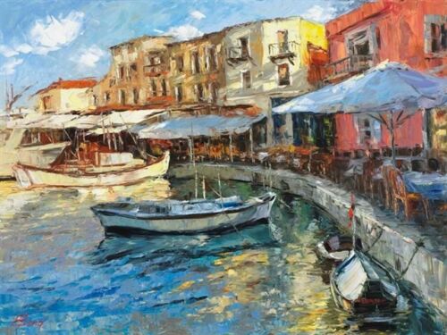 Morning Port By Elena Bond - Fine Art On Canvas Decorative Nautical