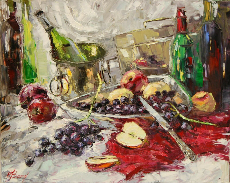 Fruit and Wine - Elena Bond - 2016 - Framed Decorative Art Work