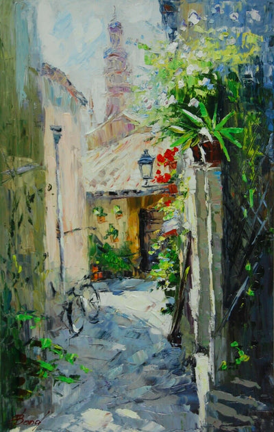 The Court Yard By Elena Bond - Framed Fine Art 