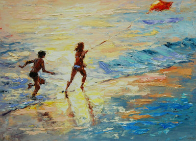 Kite Runners By Elena Bond - Decorative Framed Fine Art