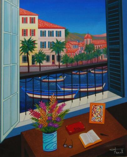  Window On Bonifacio By Fanch Ledan - Original Art Print On Canvas Hand Signed
