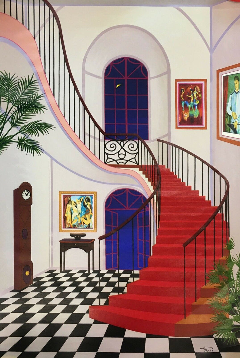 Interior With Red Staircase by Fanch Ledan