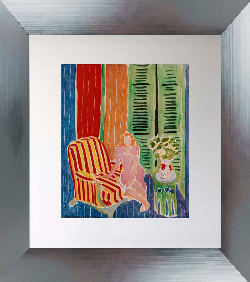 Jeune Fille A la Robe Rose, la Fenetre Ouverte et les Volets Fermes by Henri Matisse 1943