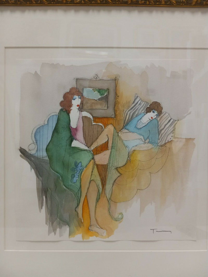 Two Ladies In Repose - Tarkay Frame Contemporary Fine Art