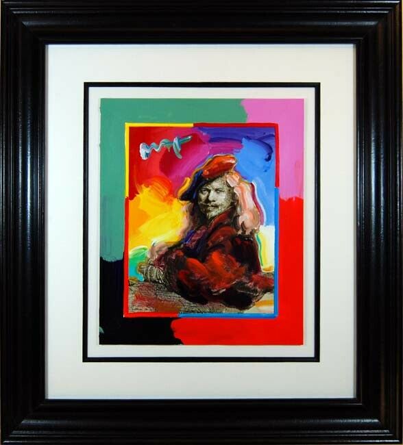 Peter Max, Masters Suite: Portrait of Rembrandt Van Rijn - Framed Fine Art Signed