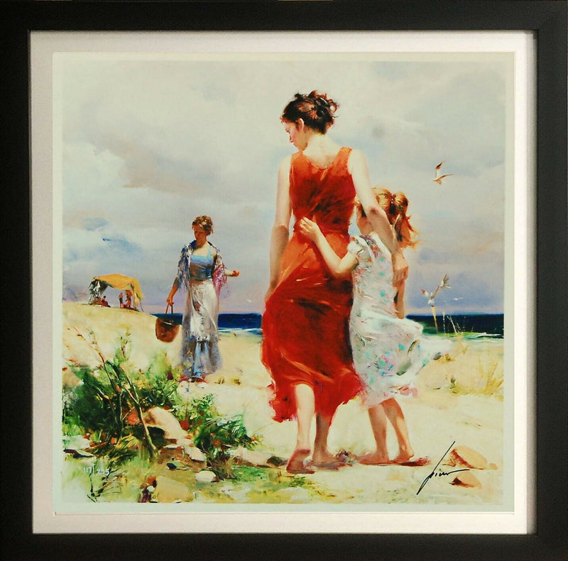 Breezy Day By Pino - Figurative Framed Fine Art Signed
